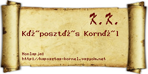Káposztás Kornél névjegykártya