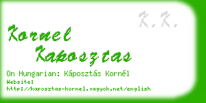 kornel kaposztas business card